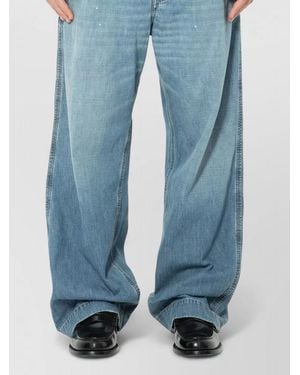 Maison Margiela Wide Leg Denim Jeans Relaxed Cut - Blue