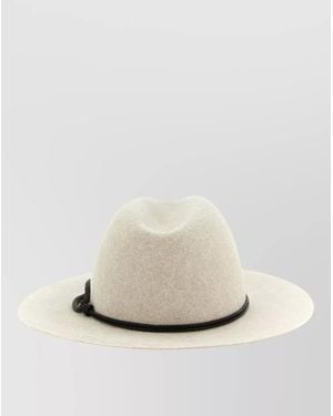 Brunello Cucinelli Felt Wide Brim Fedora Hat - Natural