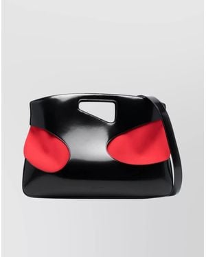 Ferragamo Leather Cutout Shoulder Bag - Red