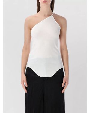 Rick Owens Asymmetric One Shoulder Tank Top - White