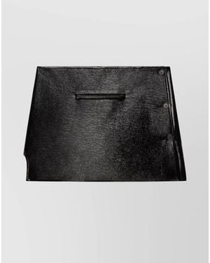 Courreges Vinyl High-Rise Cutout Mini Skirt - Black