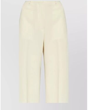 Theory Pleated Pants With Belt Loops And Pockets - Natural