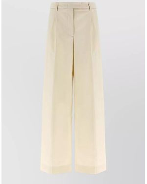 Thelatest Deva Trousers Belt Loops Back Side Pockets - Natural