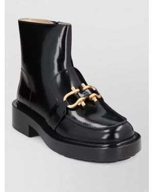 Bottega Veneta Leather Ankle Boots - Black