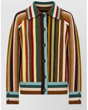 Paul Smith Merino Wool Fine-Knit Cardigan - Multicolour