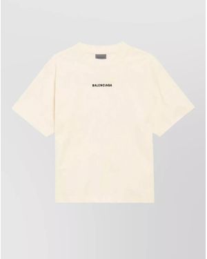 Balenciaga Logo-Embroidered Medium-Fit Cotton T-Shirt - Natural