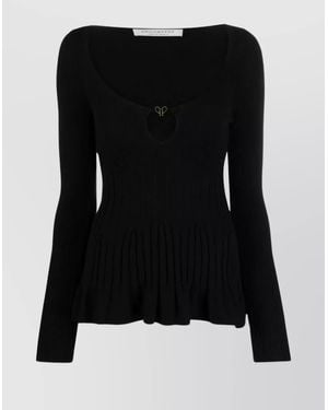 Philosophy Knitwear With Flared Hem And Keyhole Detail - Black