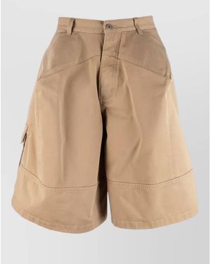 Dior Shorts Belt Loops Back And Cargo Pockets - Natural