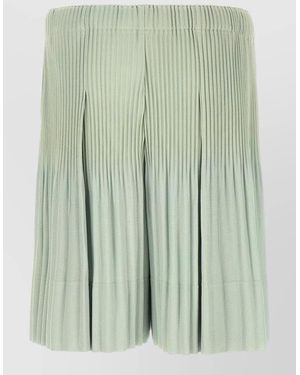 Homme Plissé Issey Miyake June Series Pleated Knee Length Bermuda - Green