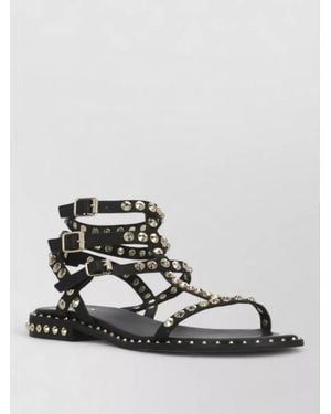 Ash Flat Sandals Three Ankle Straps Studs - Multicolor