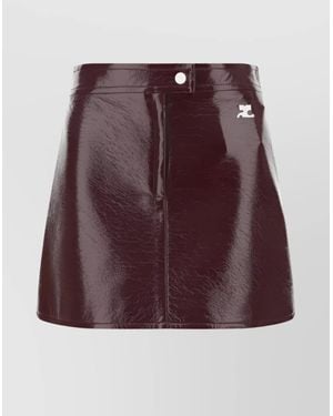 Courreges Vinyl Flared Mini Skirt - Purple