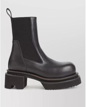 Rick Owens Leather Chelsea Ankle Boots - Black