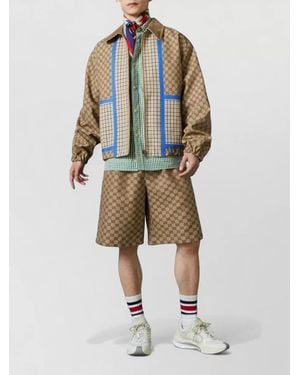 Gucci Linen Gg Supreme Tailored Shorts - Multicolour