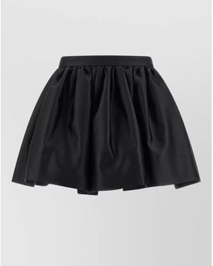 Rabanne Satin Skirt Elastic Waist Flared Silhouette - Black