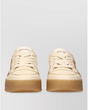 Jimmy Choo Leather Low Top Trainers - Natural