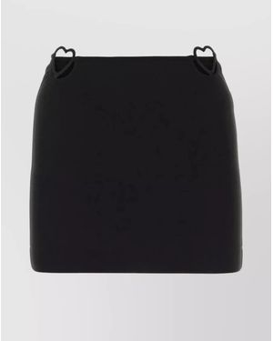 Nensi Dojaka Short Blend Skirt With Heart-Shaped Detail - Black