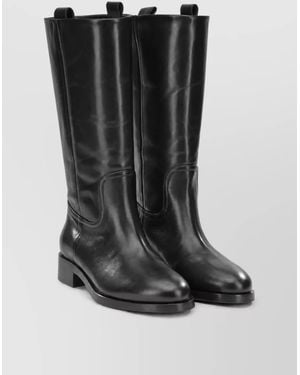 Aeyde Leather Knee-High Boots - Black
