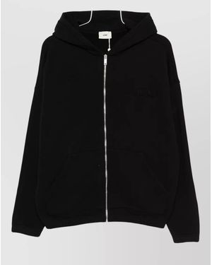 Autry Cotton Loose-Fit Hooded Jacket - Black