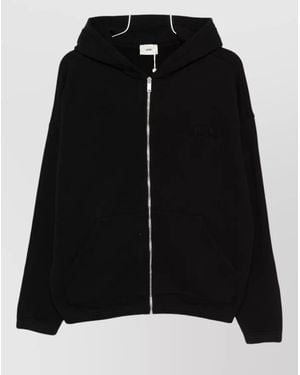Autry Hooded Zip Sweatshirt Loose Fit - Black