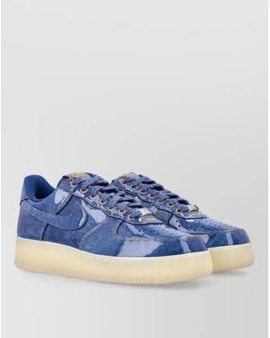 Nike Coated Denim Effect Low-Top Lace-Up Trainers - Blue