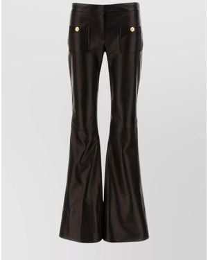 Palm Angels Leather Flared Trousers - Black