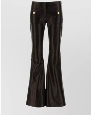 Palm Angels Leather Flared Pants - Black