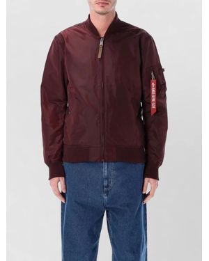 Alpha Industries Ma 1 Tt Nylon Flight Jacket - Red