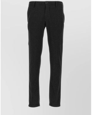 Incotex Stylish Wool Pants With Pockets And Loops - Black
