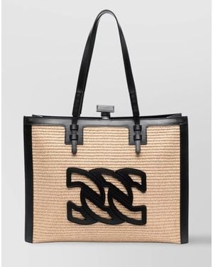 Casadei Calf Leather Tote Bag - Natural