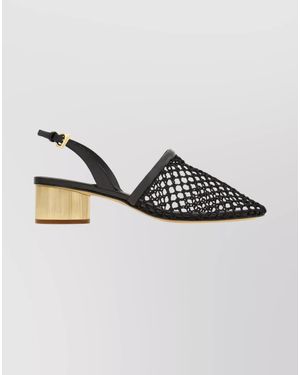 Ferragamo Leather Slingback Sandals - Metallic