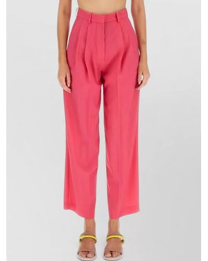 Alysi Wool Wide-Leg Trousers - Pink
