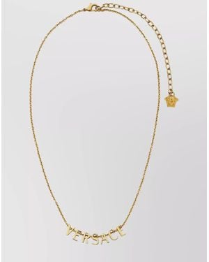 Versace Metal Chain Necklace Medusa Head Motif - White