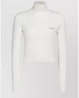 Marni Silk Wool Turtleneck Sweater - White