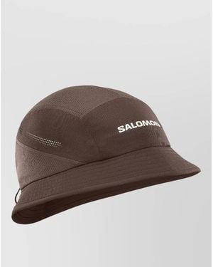 Salomon Curved Brim Bucket Hat Mesh Design - Brown
