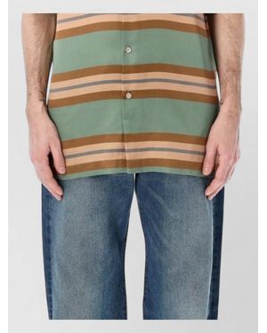 Dries Van Noten Cassidye Striped Relaxed Viscose Shirt - Blue