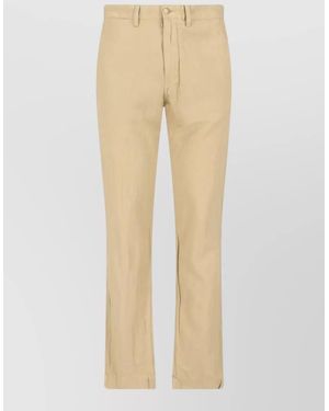 Polo Ralph Lauren Tailored Trousers Belt Loops Side Pockets - Natural