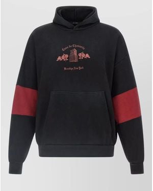 Willy Chavarria Cotton Oversized Printed Hoodie - Blue