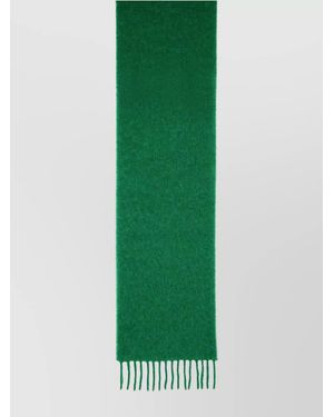 Marni Soft Alpaca Blend Scarf With Fringed Edges - Green