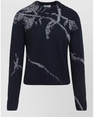 Dries Van Noten Floral-Print Wool Jumper - Blue
