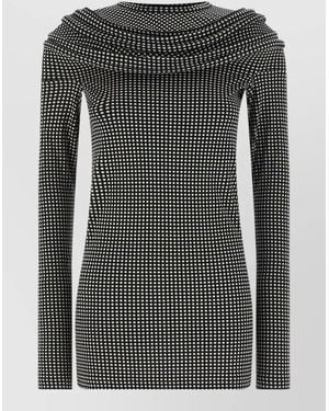 Junya Watanabe Polka-Dot Long-Sleeve Mini Dress - Black
