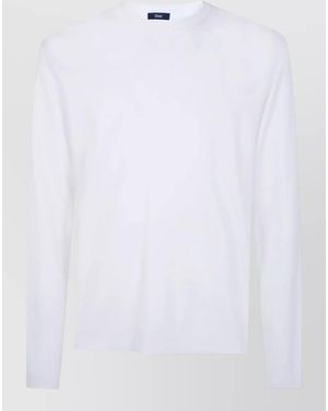 Herno Long Sleeve Crew Neck Knit Top - White