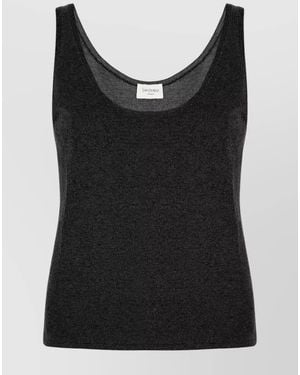 Saint Laurent Lurex Knit Tank Top - Black