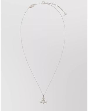 Vivienne Westwood Noella Pendant Necklace Adjustable Chain - White