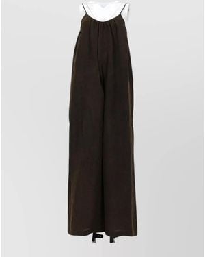Uma Wang Wide Leg Jumpsuit Paul Spaghetti Straps - Black