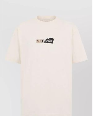 Y-3 Cotton Logo Print Short Sleeve T-Shirt - Natural