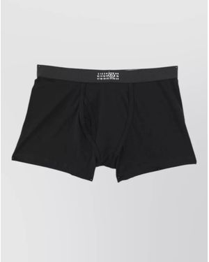 MM6 by Maison Margiela Mid Rise Stretch Fabric Underwear Set - Black