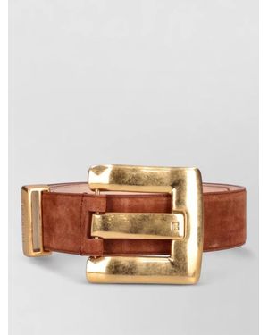 Balmain Suede Finish Belt Adjustable Length Design - Brown
