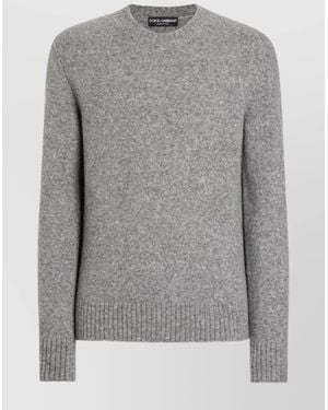 Dolce & Gabbana Long Sleeve Crewneck Sweater - Gray