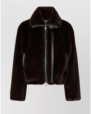 Pinko Estebana Jacket With High Collar And Long Sleeves - Black