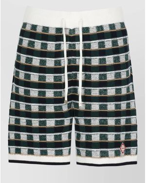 CASABLANCA Checked Cotton Bermuda Shorts - Green